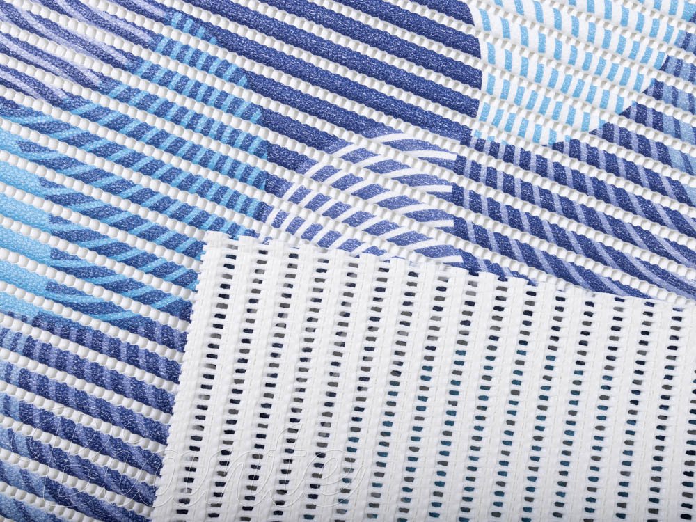 Koupelnová pěnová rohož / předložka PRO-035 Modro-bílé vlnky - metráž šířka 65 cm - detail 4 - Biante.cz