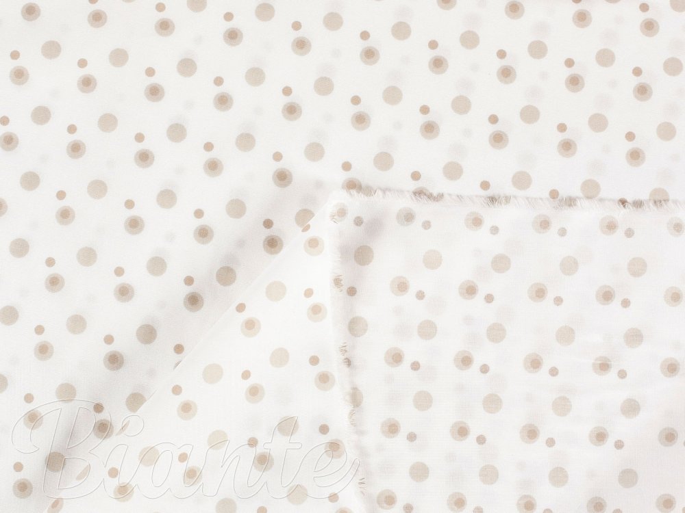 Bavlnená látka/plátno Sandra SA-065 Hnedobéžové bodky na smotanovom - šírka 160 cm - detail 3 - Biante.sk