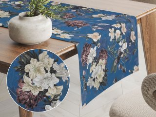 Teflónový behúň na stôl TF-061 Kvety na modrom - Biante.sk