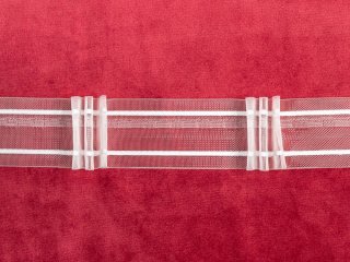 Řasící stuha RS-018 trojité mašličky - šířka 4 cm - řasení 1:2 - Biante.cz