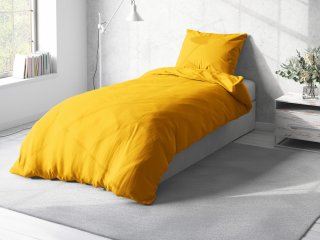 Bavlnené jednofarebné posteľné obliečky Moni MOD-501 Sýto žlté - detail 1 - Biante.sk