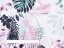 Bavlnená látka/plátno Sandra SA-292 Zelené a ružové tropické listy na bielom - šírka 160 cm - detail 3 - Biante.sk