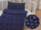 Detské bavlnené posteľné obliečky do postieľky Sandra SA-359 Drobné kvietky na tmavo modrom - Biante.sk