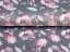 Zamatová látka Tamara TMR-013 Ružové kvety na sivom - šírka 150 cm - detail 2 - Biante.sk