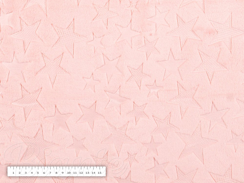 Mikroplyšová látka MIP-005 Hvězdičky - pudrově růžová - šířka 140 cm - detail 7 - Biante.cz