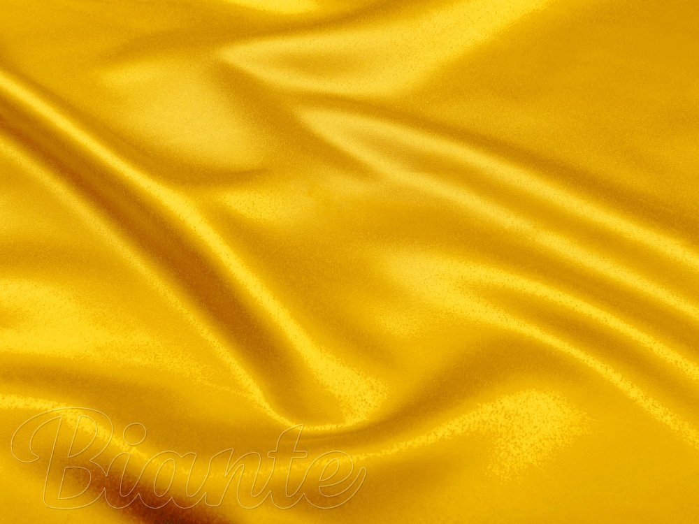 Látka polyesterový satén LUX-L041 Kanárikovo žltá - šírka 150 cm - detail 5 - Biante.sk