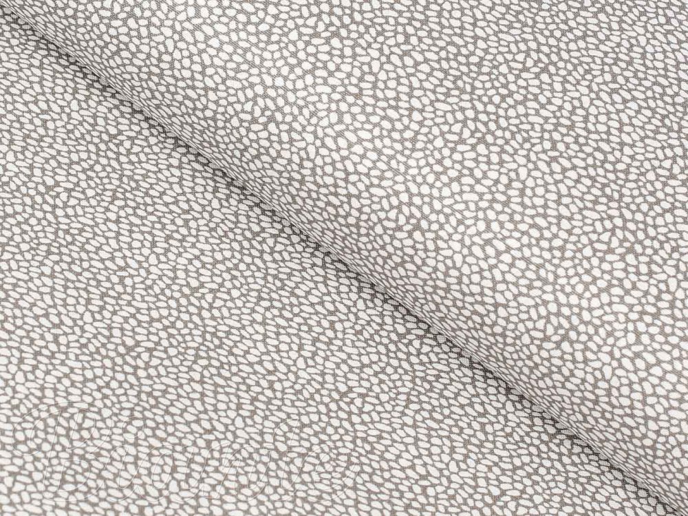 Bavlněná látka/plátno Sandra SA-054 Bílé kamínky na šedobéžovém - šířka 145 cm - detail 1 - Biante.cz