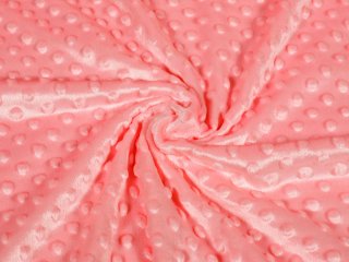 Detská látka Minky 3D bodky MKP-036 Korálovo ružová - šírka 150 cm - detail 1 - Biante.sk