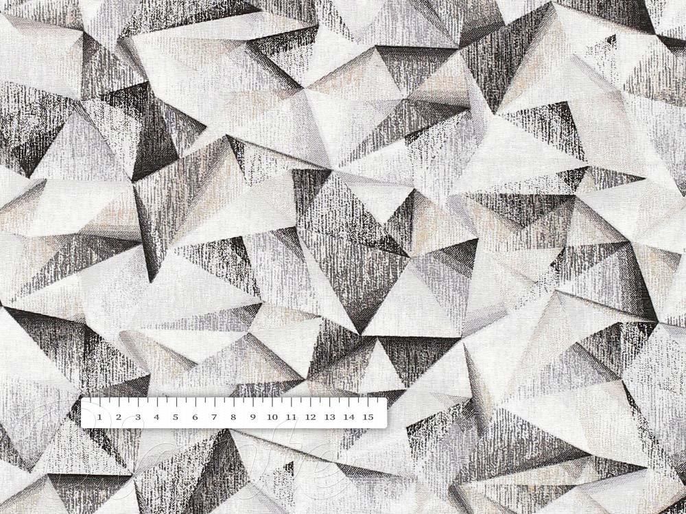 Dekorační látka Porto PRT-008 Šedo-béžové krystaly - šířka 140 cm a 280 cm - detail 5 - Biante.cz