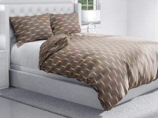 Bavlnené posteľné obliečky Sandra SA-445 Hnedé designové vlnky - detail 1 - Biante.sk