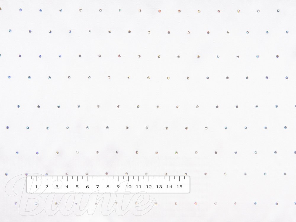 Bílá dekorační látka se třpytkami PM-025 - šířka 150 cm - detail 4 - Biante.cz