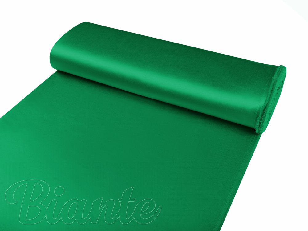 Látka polyesterový satén LUX-028 Írska zelená - šírka 150 cm - detail 3 - Biante.sk