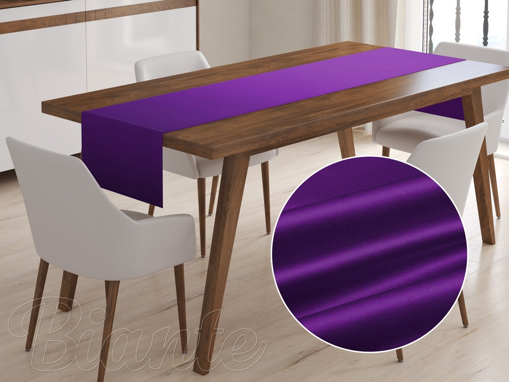 Saténový behúň na stôl polyesterový Satén LUX-015 Žiarivo fialový - Biante.sk