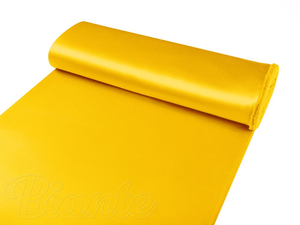 Látka polyesterový satén LUX-014 Kanárikovo žltá - šírka 150 cm - detail 3 - Biante.sk