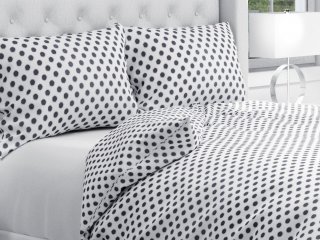 Bavlnené posteľné obliečky Sandra SA-286 Sivé bodky na bielom - Biante.sk