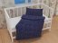 Detské bavlnené posteľné obliečky do postieľky Sandra SA-359 Drobné kvietky na tmavo modrom - detail 1 - Biante.sk