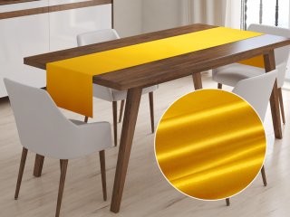 Saténový behúň na stôl polyesterový Satén LUX-014 Kanárikovo žltý - Biante.sk