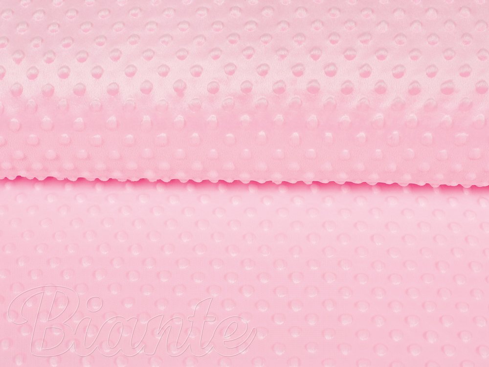 Detská látka Minky 3D bodky MKP-035 Svetlo ružová - šírka 150 cm - detail 4 - Biante.sk