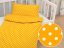 Detské bavlnené posteľné obliečky do postieľky Sandra SA-075 Biele bodky na žltooranžovom - Biante.sk
