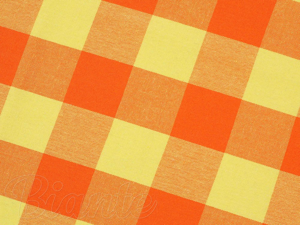 Bavlněná látka Olivia OL-003 Oranžovo-žlutá kostka velká - šířka 150 cm - detail 4 - Biante.cz