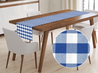 Dekoračný behúň na stôl Rebeka RE-007 Modro-biela kocka veľká - Biante.sk