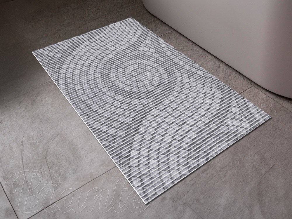 Kúpeľňová penová rohož / predložka PRO-014 Sivá mozaika - metráž šírka 65 cm - detail 1 - Biante.sk