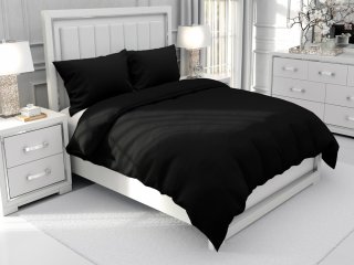 Bavlnené jednofarebné posteľné obliečky Moni MOD-506 Čierne - Biante.sk