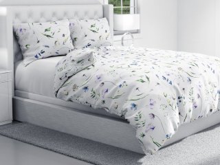 Bavlnené posteľné obliečky Sandra SA-391 Lúčne kvietky s motýlikmi - detail 1 - Biante.sk