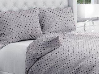 Bavlnené posteľné obliečky Sandra SA-311 Tmavo sivé hviezdičky na sivom - Biante.sk