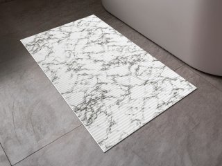 Kúpeľňová penová rohož / predložka PRO-062 Biely mramor - metráž šírka 65 cm - detail 1 - Biante.sk