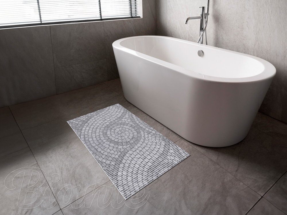 Kúpeľňová penová rohož / predložka PRO-014 Sivá mozaika - metráž šírka 65 cm - detail 2 - Biante.sk