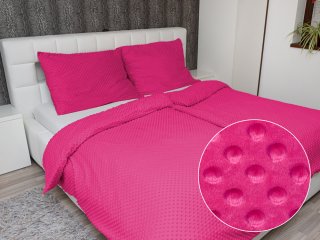 Hrejivé posteľné obliečky Minky 3D bodky MKP-018 Purpurové - Biante.sk