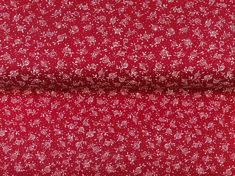 Bavlnená látka/plátno Sandra SA-360 Drobné kvietky na červenom - šírka 140 cm - detail 2 - Biante.sk