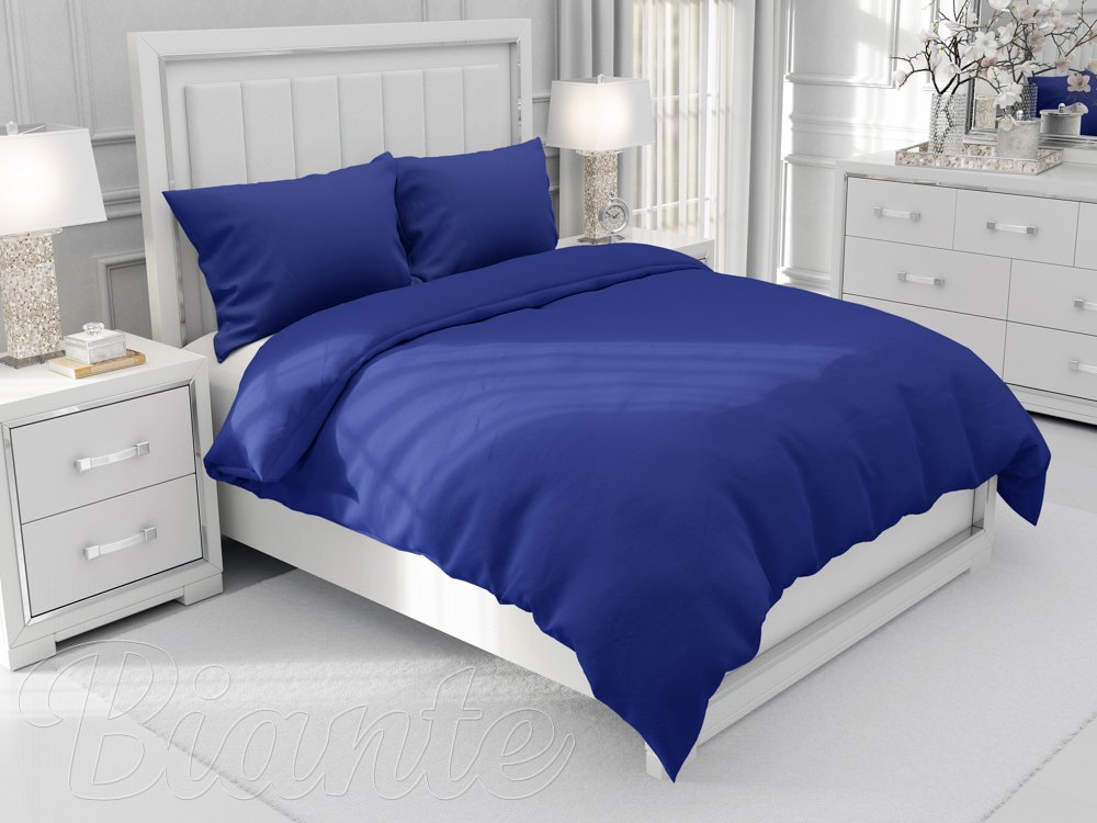 Bavlnené jednofarebné posteľné obliečky Moni MO-029 Kráľovské modré - Biante.sk