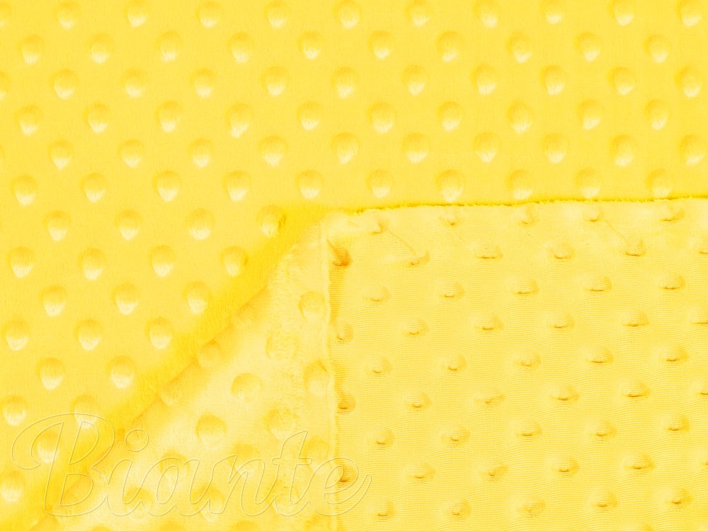 Detská látka Minky 3D bodky MKP-015 Sýto žltá - šírka 150 cm - detail 3 - Biante.sk