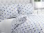 Bavlnené posteľné obliečky Sandra SA-120 Modré a hnedé bodky na bielom - Biante.sk