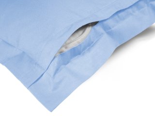 Bavlnená obliečka na vankúš s lemom Moni MO-045 Nebeská modrá - detail zapínania - Biante.sk