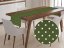 Dekoračný behúň na stôl Leona LN-023 Biele bodky na olivovo zelenom - Biante.sk