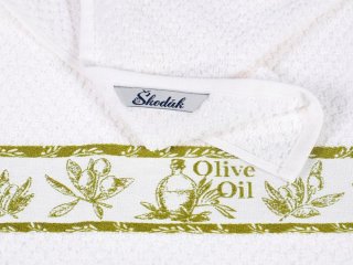 Kuchyňská froté utěrka/malý ručník Olivy na bílém