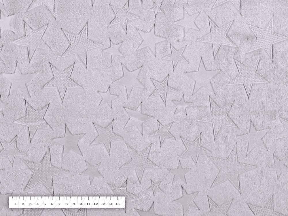Mikroplyšová látka MIP-004 Hvězdičky - světle šedá - šířka 140 cm - detail 7 - Biante.cz