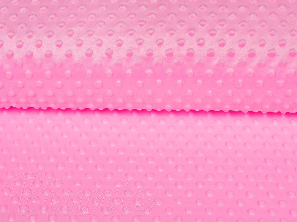 Detská látka Minky 3D bodky MKP-012 Sýto ružová - šírka 150 cm - detail 4 - Biante.sk
