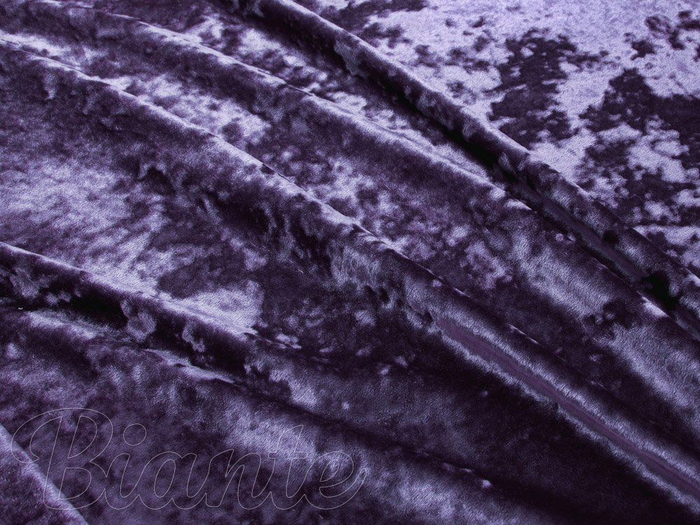Dekoračná látka krčený zamat Diana DI-006 Tmavo fialová - šírka 155 cm - detail 6 - Biante.sk