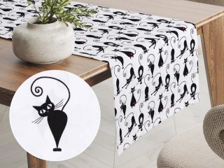 Detský bavlnený behúň na stôl Sandra SA-019 Čierne mačky - Biante.sk