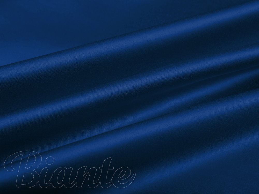 Látka polyesterový satén LUX-024 Námořnická modrá - šířka 150 cm - Biante.cz