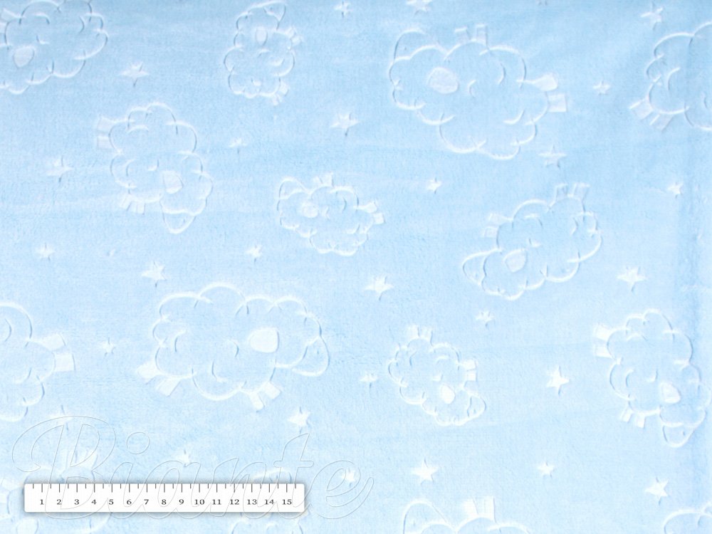 Mikroplyšová látka MIP-003 Baránkovia - nebesky modrá - šírka 150 cm - detail 7 - Biante.sk
