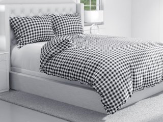 Bavlnené posteľné obliečky Sandra SA-060 Čierno-biele kocky - detail 1 - Biante.sk