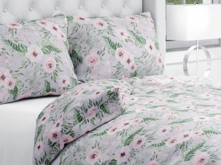 Bavlnené posteľné obliečky Sandra SA-178 Kvitnúce ruže na sivom - Biante.sk