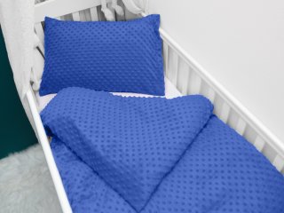 Detské posteľné obliečky do postieľky Minky 3D bodky MKP-001 Modré - Biante.sk