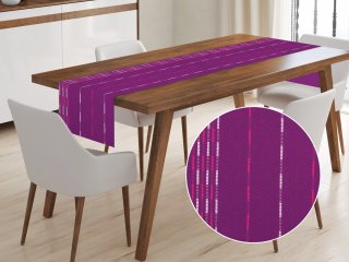 Bavlnený behúň na stôl Olivia OL-002 Pásiky na fialovom - Biante.sk