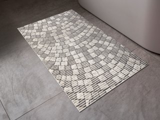 Kúpeľňová penová rohož / predložka PRO-040 Sivá dlažobná kocka - metráž šírka 65 cm - detail 1 - Biante.sk